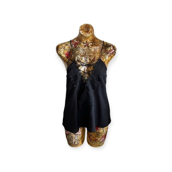 Wayf top cami black sleeveless large spaghetti straps - Picture 1 of 8